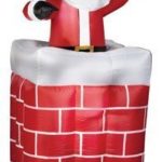 5′ Inflatable Santa in Chimney Holiday Yard Decor