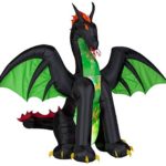 Halloween Inflatable Projection Kaleidoscope Green Dragon Airblown Prop Decoration By Gemmy